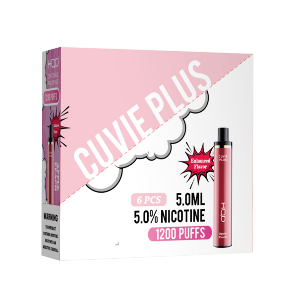 HQD's Apple Peach nicotine disposable vapes