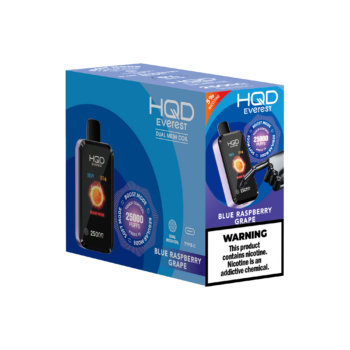 HQD's Blue Raspberry Grape Nicotine Disposable Vapes