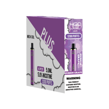 HQD's Gushin Grape nicotine disposable vapes