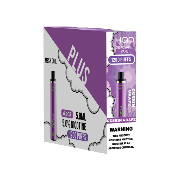 HQD's Gushin Grape nicotine disposable vapes