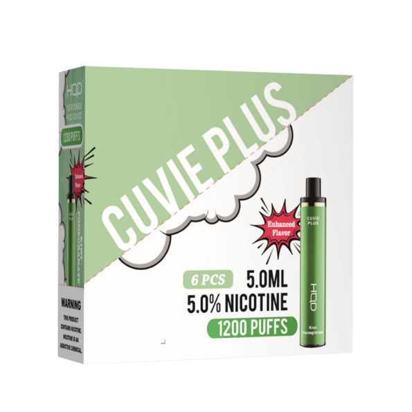 HQD's kiwi Pomegranate nicotine disposable vapes
