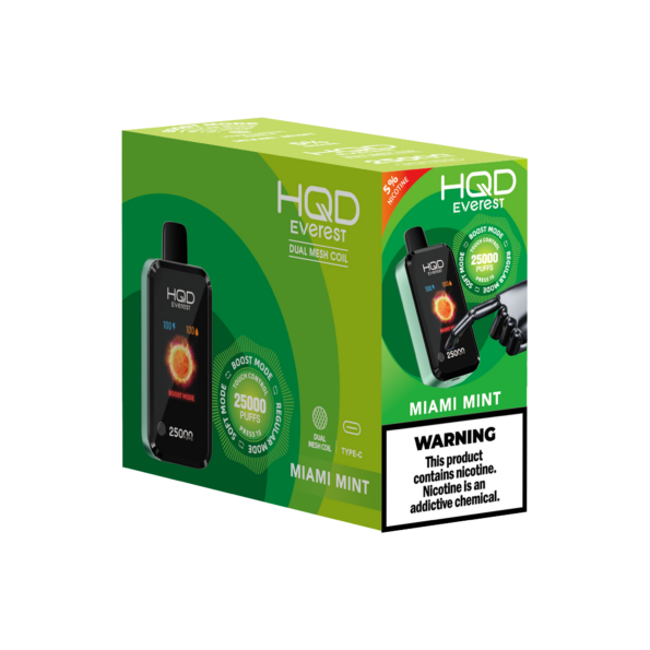 HQD's Miami Mint Disposable Vape box