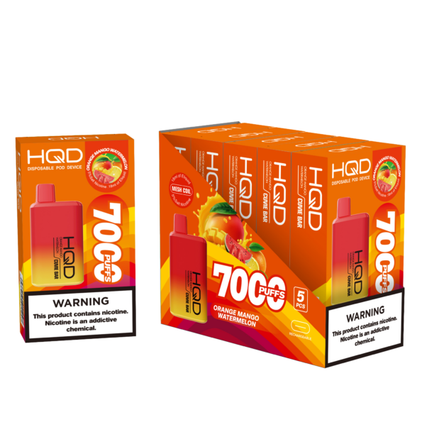HQD's Orange Mango Watermelon Nicotine Disposable vape