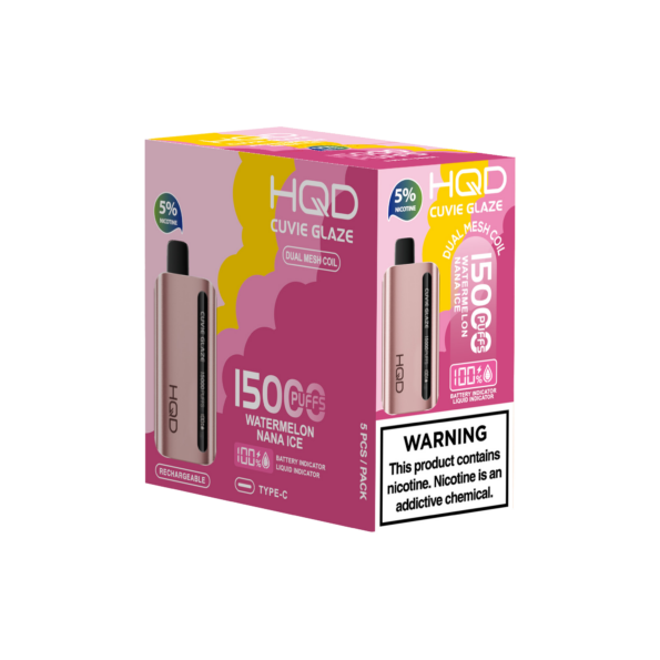 HQD's Watermelon Nana Ice Nicotine Disposable Vapes